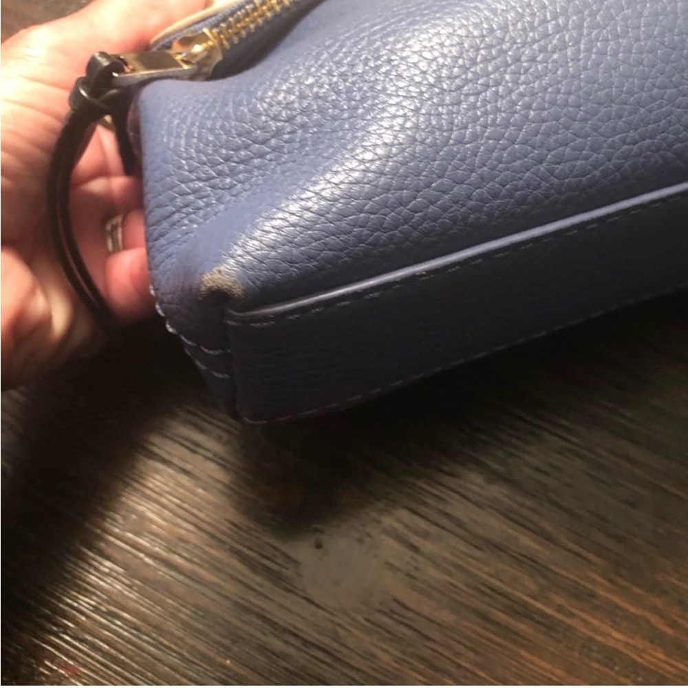kate spade Cream and Blue Leather Fold-Over Crossbody - Picture 3 of 10